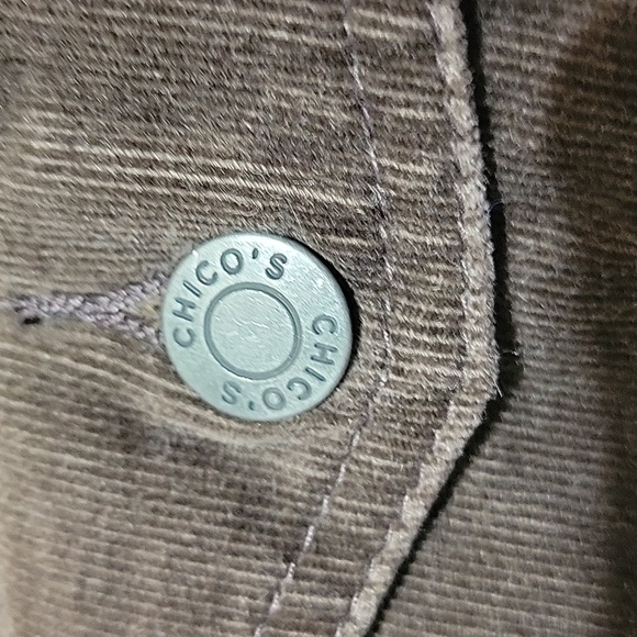 Chico's Womens Corduroy Brown Jacket - Size 3/XL - Picture 5 of 9
